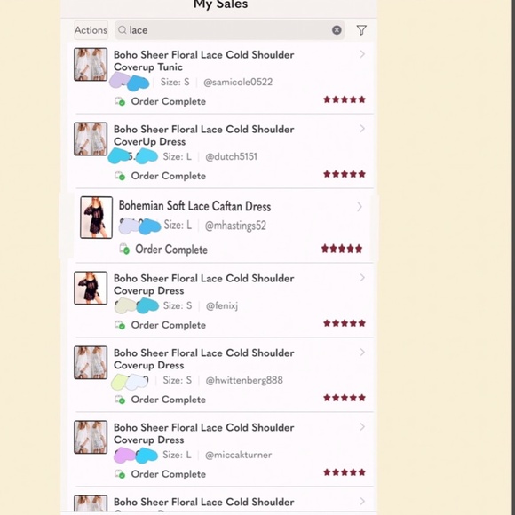 Bohemian Soft Lace Caftan Dress / Coverup - Picture 5 of 5